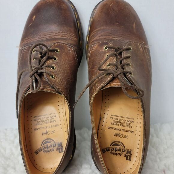Dr. Martens Made in England Brown Leather Derby Shoe Men’s 8 AW1561 Vintage 90's - Picture 9 of 10